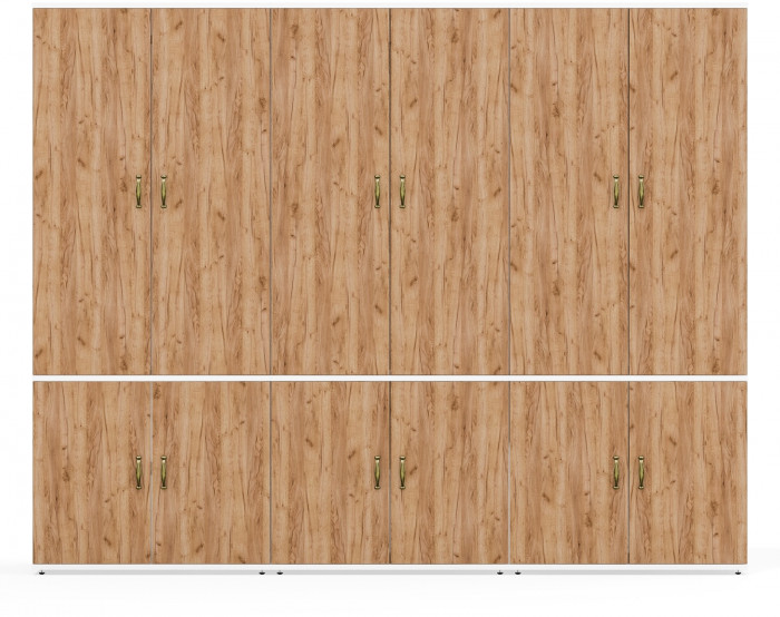 Лидер-8 Шкаф МД 19Б 3 шт., белый шагрень/крафт золото