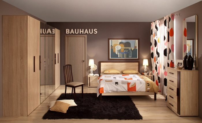 Кровать с ортопедическим основанием (дерево) 90х200 Баухаус 5, дуб