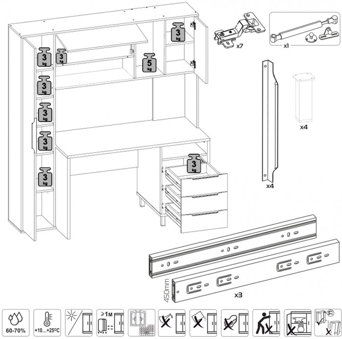 Два стола компьютерных Комфорт 12.95N, дуб сонома/белый/дуб сонома/сатин