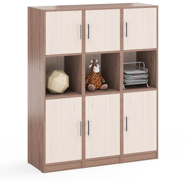 Три Пенала С-МД-СК9П к компьютерному столу С-МД-СК9, цвет ясень шимо светлый/ясень шимо тёмный, ШхГхВ 129х45х160 см., универсальная сборка