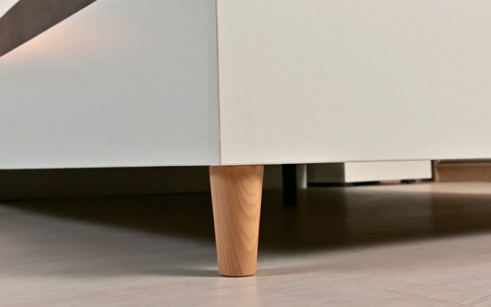 Муссон Кровать 11.41 + ортопед + Комод 13.97 + Зеркало СВК, цвет белый/дуб эндгрейн элегантный, сп. м. 1600х2000 мм., б/м