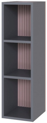 Сириния Шкаф навесной открытый серый графит/пудра