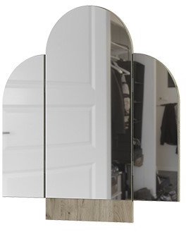 ЗР 552 Бася ЛДСП зеркало трельяжное дуб крафт серый/дуб крафт белый