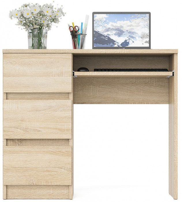 Мори компьютерный стол МС-6 левый, дуб сонома