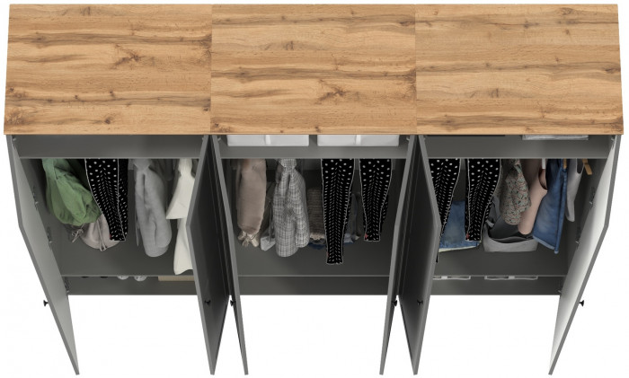 Остин 13.224 Шкаф 3 шт., серый графит/дуб крафт золотой