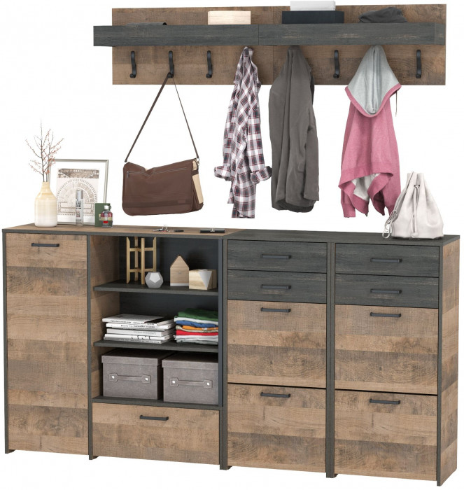 Трувор Прихожая 162, дуб гранж песочный/интра