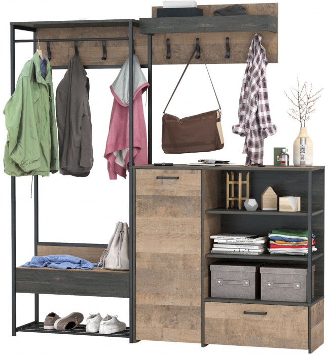 Трувор Прихожая 217, дуб гранж песочный/интра