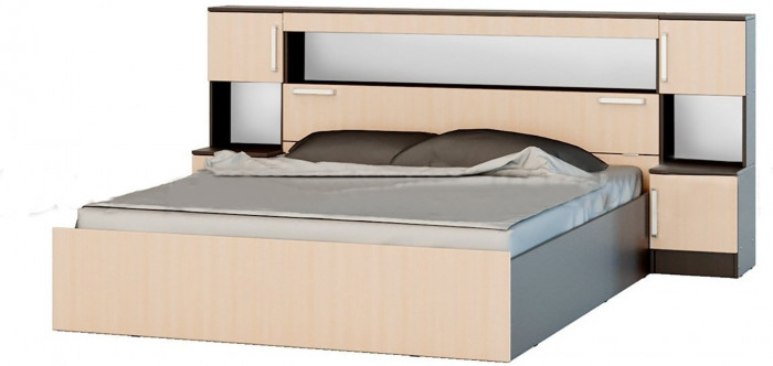 Басямиф Кровать с надстройкой 160 (Дуб крафт/ Графит)