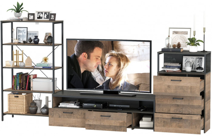 Трувор Гостиная 084, дуб гранж песочный/интра