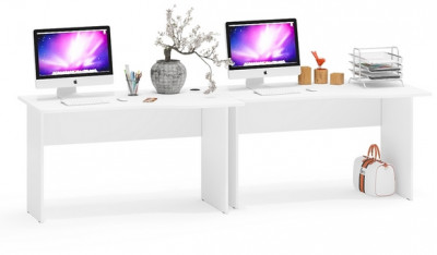 Два стола письменных С-МД-1-04, белый шагрень