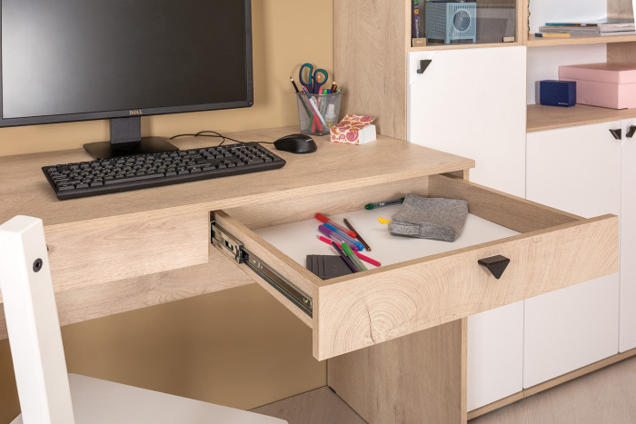 КР100 Бостон № 27, цвет дуб эндгрейн элегантный/фасады МДФ милк рикамо софт, 13.154+12.69+10.51+13.154, ШхГхВ 192,4х57,2х194,4 см.