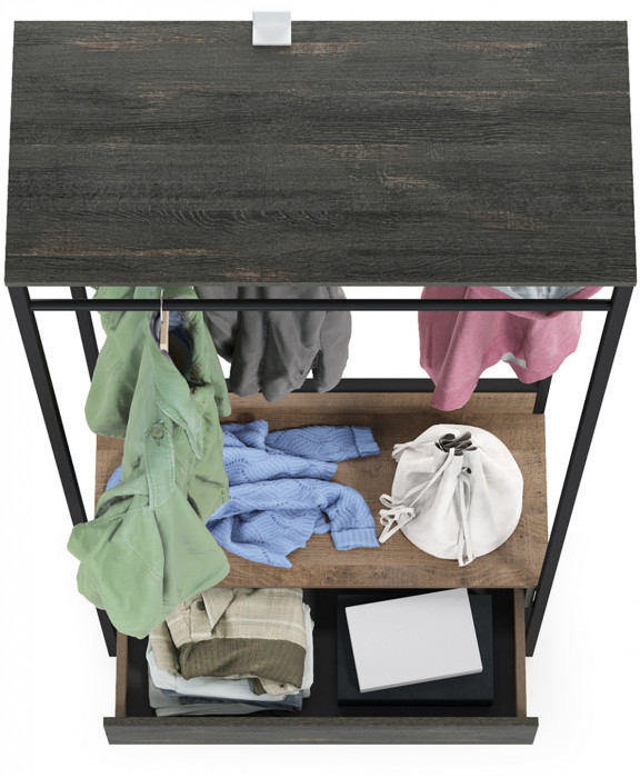 Трувор 15.120 Прихожая, цвет дуб гранж песочный/интра, ШхГхВ 80х36,6х194,2 см.