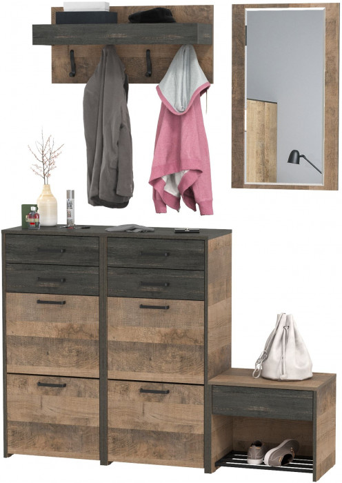 Трувор Прихожая 218, дуб гранж песочный/интра