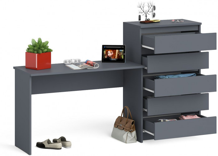 Мори письменный стол МСП1200.1 + Комод МК700.5, графит