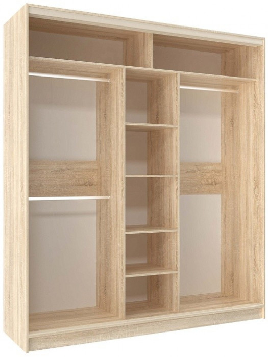 Шкаф-купе трехдверный с зеркалом 2000 Домашний Дуб сонома