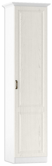 Ливерпуль Шкаф-пенал + карниз, ясень ваниль/белый