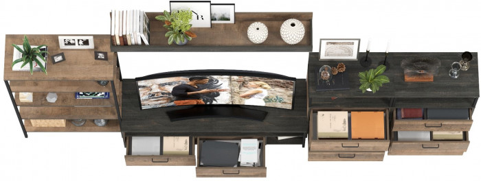 Трувор Гостиная 097, дуб гранж песочный/интра