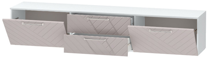 Тумба-4 под ТВ подвесная "Иннэс-7", Белый/Грэй софт