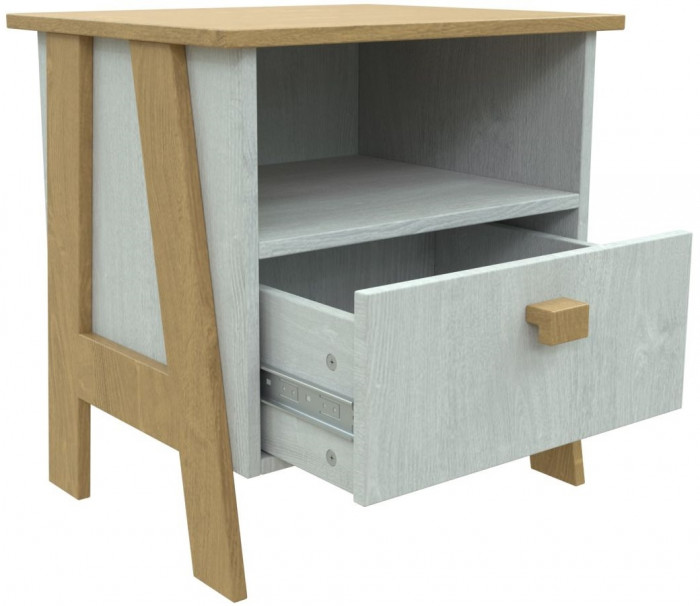 Модульная спальня "Скандинавия" - Бетон пайн светлый/Дуб наварра