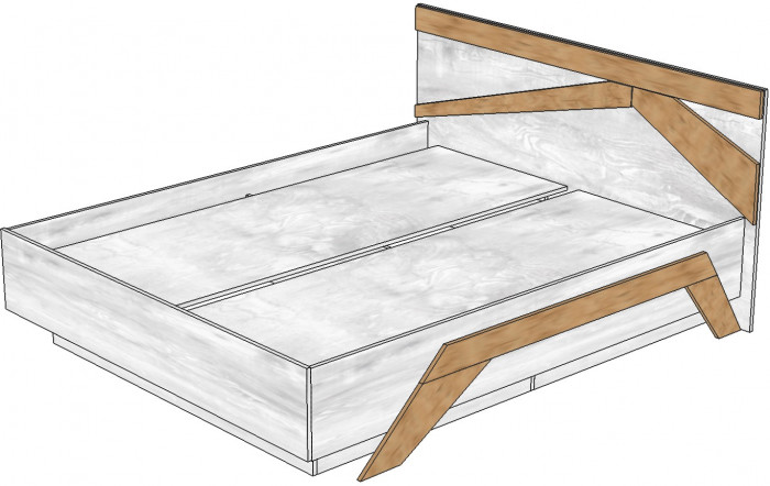 Модульная спальня "Скандинавия" - Бетон пайн светлый/Дуб наварра