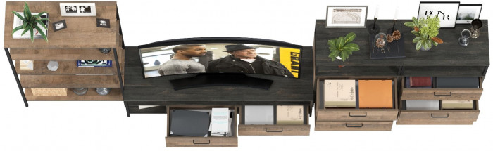 Трувор Гостиная 098, дуб гранж песочный/интра