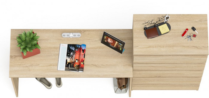 Мори письменный стол МСП1200.1 + Комод МК700.5, дуб сонома