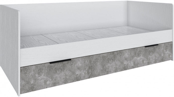 Кровать Мадрид (0,9) универсальная, Белый/Ателье светлое