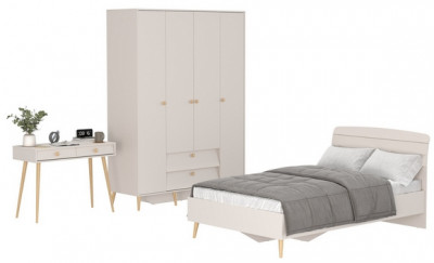 Афина Спальня 14-1200, цвет кашемир серый, сп.м. 1200х2000 мм., б/м, основание есть - фанера