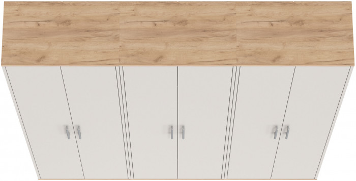 Три шкафа для одежды Домино 2-3430дкз/к.с, дуб крафт золотой/кашемир серый