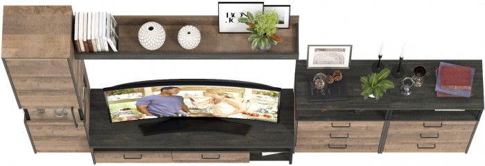 Трувор Гостиная 101, дуб гранж песочный/интра