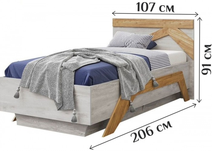 Модульная подростковая комната "Скандинавия" - Бетон пайн светлый/Дуб наварра