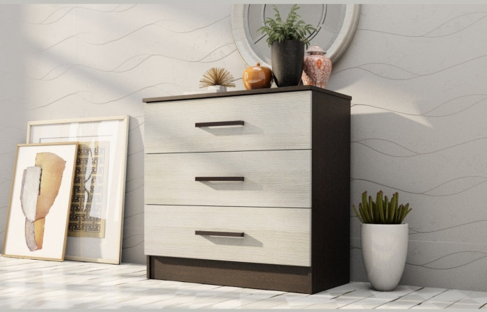 Адель Комод, вотан/Белый глянец