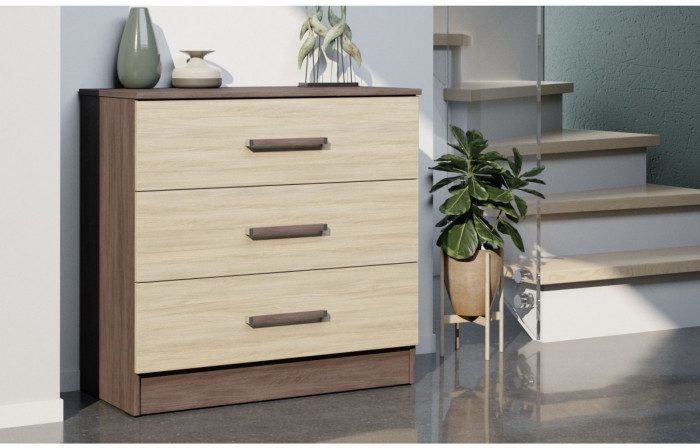 Адель Комод, вотан/Белый глянец