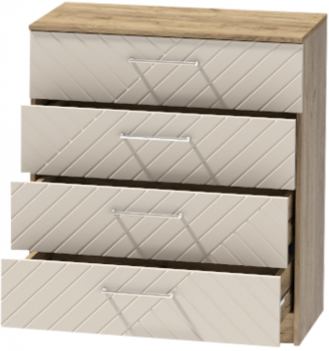 Комод №1 "Иннэс-7", Крафт золотой/Тирамису матовый