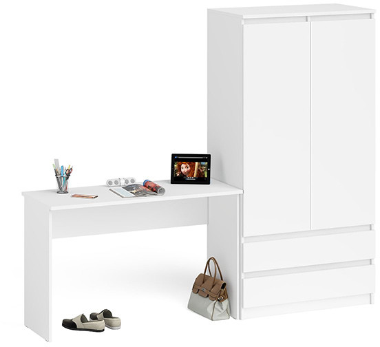 Мори письменный стол МСП1200.1 + Шкаф МШ900.1, белый