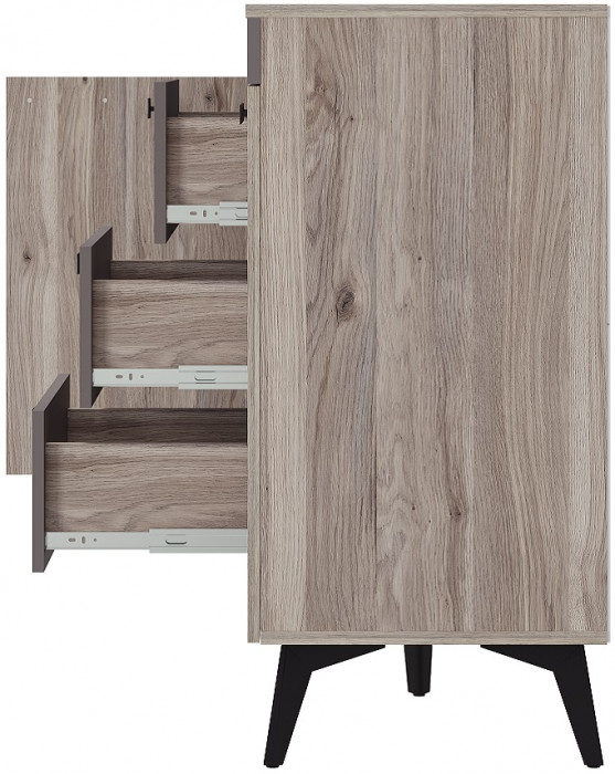Комод Кассандра КМ-12, Дуб Смоки, МФ14
