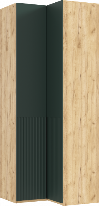 Марвэл Шкаф угловой, Дуб крафт/Браш мени грин