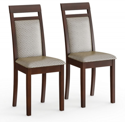 Два стула Мебель--24 Гольф-12 разборных, цвет орех, обивка ткань руми 812/8, ШхГхВ 40х40х100 см., от пола до верха сиденья 47 см (мягкая спинка)