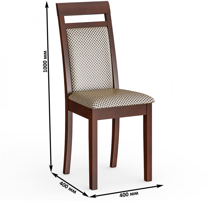 Два стула Мебель--24 Гольф-12 разборных, цвет орех, обивка ткань руми 812/8, ШхГхВ 40х40х100 см., от пола до верха сиденья 47 см (мягкая спинка)