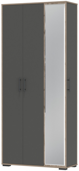 Прихожая 2-3421дкт/граф Домино-мини, цвет дуб крафт табачный/графит, ШхГхВ 88х36х202 см., универсальная сборка