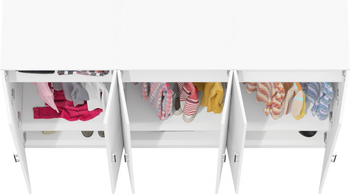 Три Шкафа С-МД-СК9Ш к компьютерному столу С-МД-СК9, белый шагрень