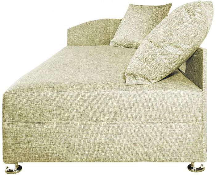 Кровать тахта односпальная 80х185, левый угол, рогожка, бежевый