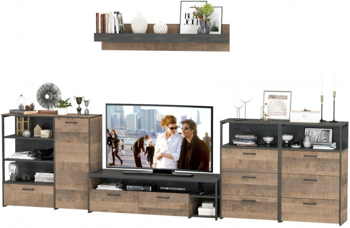 Трувор Гостиная 105, дуб гранж песочный/интра