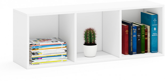 Лидер-8 Модуль Полка, цвет белый шагрень, ШхГхВ 115х30х40 см., может крепиться горизонтально или вертикально, можно ставить на пол, как стеллаж