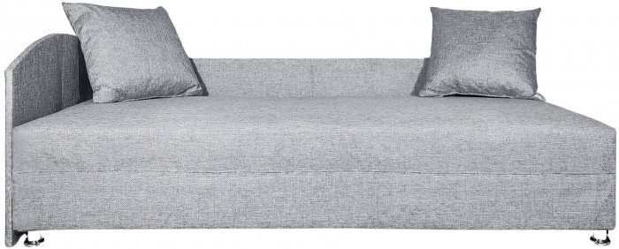 Кровать тахта односпальная 80х185, левый угол, рогожка, серый