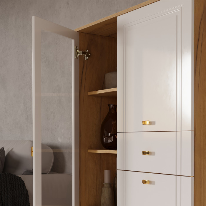 Шкаф низкий (1 стеклодверь) Вега Сапфир