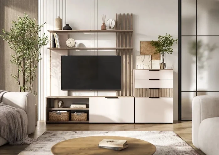 Модульная гостиная, Крафт серый/Кашемир