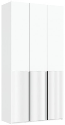 Марвэл Шкаф 3-х створчатый 1200, Белый/Браш вайт