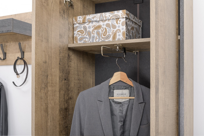 Трувор Прихожая 201, дуб гранж песочный/интра