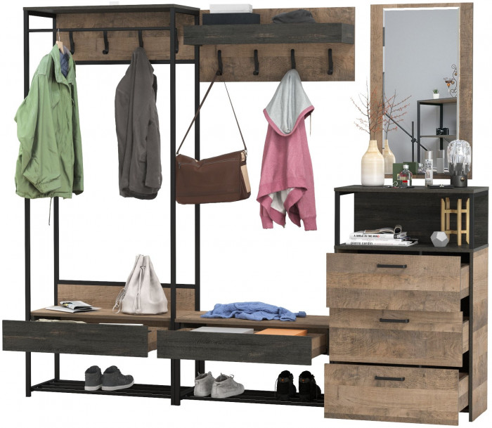 Трувор Прихожая 228, дуб гранж песочный/интра